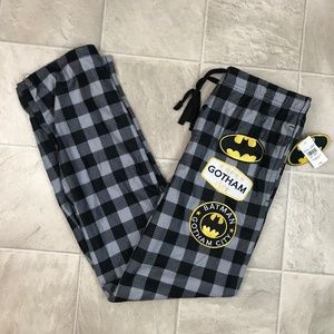 NEW Batman Gotham City Plaid Lounge Pants Sz S